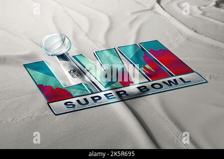 Illustrazione per il prossimo super Bowl lvii evento 2023 campionato nazionale di calcio, Foto Stock