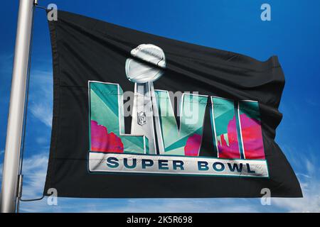 Illustrazione per il prossimo super Bowl lvii evento 2023 campionato nazionale di calcio, Foto Stock