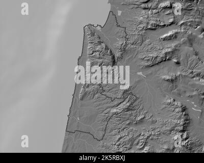 Haifa, distretto di Israele. Mappa altimetrica bilivello con laghi e fiumi Foto Stock