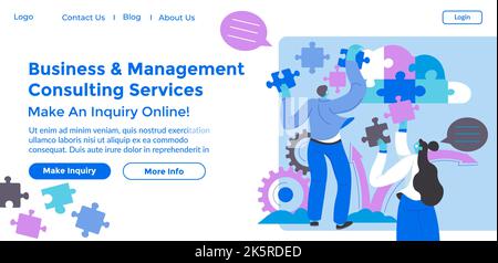 Servizi di consulenza aziendale e gestionale web Illustrazione Vettoriale