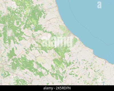 Abruzzo, regione d'Italia. Aprire la mappa stradale Foto Stock