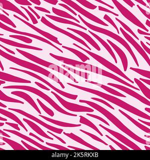 Disegno di illustrazione vettoriale della pelle con stampa a zebra rosa. Illustrazione Vettoriale
