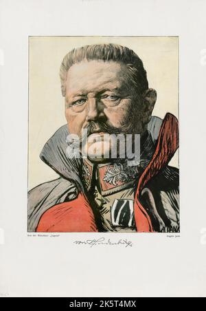 Ritratto di Paul von Hindenburg (1847-1934), 1914. Collezione privata. Foto Stock