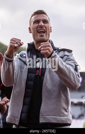 Aarhus, Danimarca. 09th Ott 2022. Erik Sviatchenko del FC Midtjylland visto dopo la partita Superliga del 3F tra Aarhus GF e FC Midtjylland al Ceres Park di Aarhus. (Photo Credit: Gonzales Photo/Alamy Live News Foto Stock