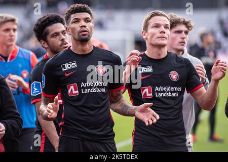 Aarhus, Danimarca. 09th Ott 2022. Juninho del FC Midtjylland visto dopo la partita Superliga del 3F tra Aarhus GF e FC Midtjylland al Ceres Park di Aarhus. (Photo Credit: Gonzales Photo/Alamy Live News Foto Stock