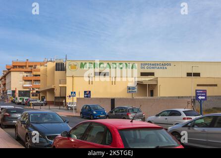 Mercadona Supermarket in Albox, Valle di Almanzora, provincia di Almeria, Andalucía, Spagna Foto Stock