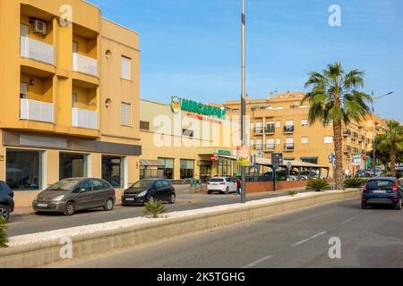 Mercadona Supermarket in Albox, Valle di Almanzora, provincia di Almeria, Andalucía, Spagna Foto Stock