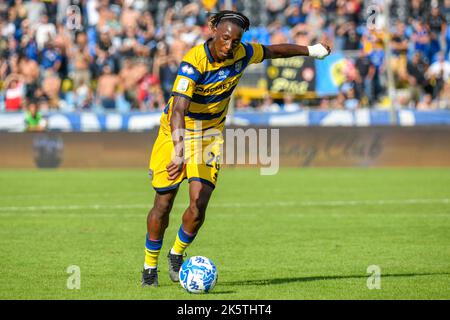 Arena Garibaldi, Pisa, Italia, 08 ottobre 2022, Coulibaly di Woyo di Parma durante l'AC Pisa vs Parma Calcio - Serie B di calcio italiano Foto Stock