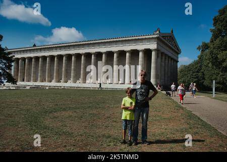 Memorial Walhalla a Donaustauf nel distretto bavarese di Ratisbona Foto Stock