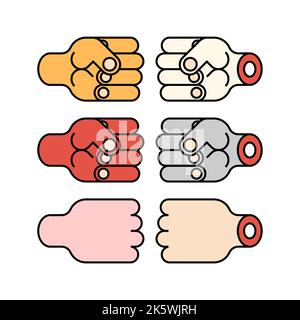 Fists Set. Fist Vector Illustration Illustrazione Vettoriale