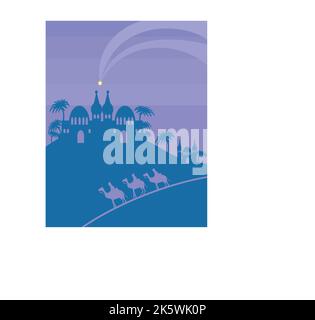 La nascita di Gesù a Betlemme - scheda astratto Illustrazione Vettoriale