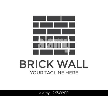 Muro di mattoni, pietra texture, mattone sfondo texture logo design. Texture per poster, tessuto, sfondo e diversi disegni vettoriali di produzione di stampa. Illustrazione Vettoriale