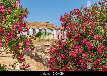 Castelvetrano, Sicilia, Italia - 11 luglio 2020: Rovine a Selinunte, sito archeologico e antica città greca in Sicilia, Italia Foto Stock