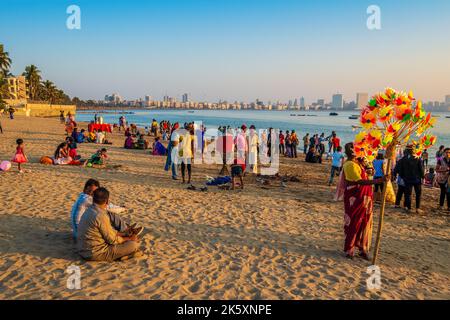 Chowpatty spiaggia scene a Mumbai ( Bombay ) India Foto Stock