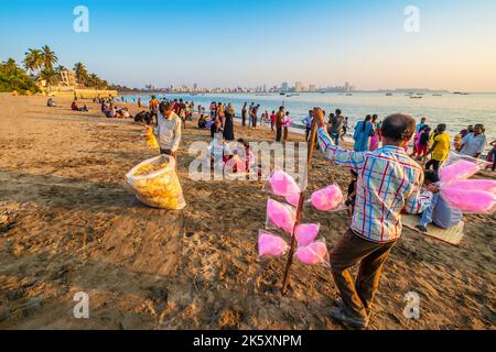 Chowpatty spiaggia scene a Mumbai ( Bombay ) India Foto Stock