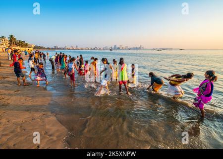 Chowpatty spiaggia scene a Mumbai ( Bombay ) India Foto Stock