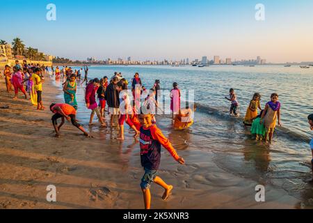 Chowpatty spiaggia scene a Mumbai ( Bombay ) India Foto Stock