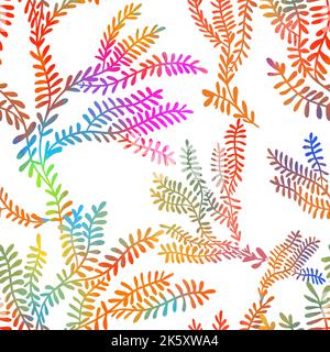 Ramificazioni ad albero multicolore senza giunture. Illustrazione vettoriale Illustrazione Vettoriale