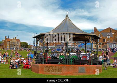 Hunstanton Band Stand, e Green, Norfolk, Inghilterra, Regno Unito Foto Stock