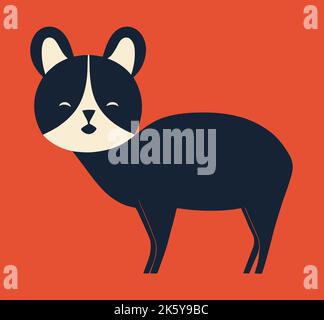 Un'illustrazione di un capriolo carino del cartone animato isolato su uno sfondo arancione Illustrazione Vettoriale