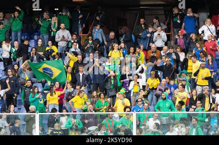 Genova, Italia. 10th Ott 2022. Brasile sostenitori durante le donne Italia vs Brasile, amichevole partita di calcio a Genova, Italia, ottobre 10 2022 Credit: Independent Photo Agency/Alamy Live News Foto Stock