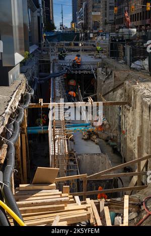 Cantiere LRT di Yonge e Eglinton, Toronto, ON, Canada Foto Stock