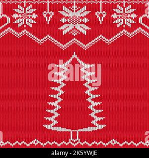 Tradizionale modello a maglia in stile Fair Isle senza cuciture. Natale e Capodanno Design sfondo Illustrazione Vettoriale