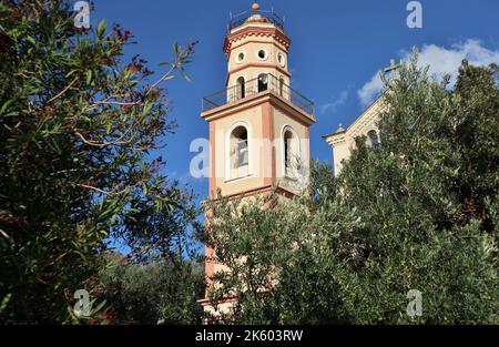 Conca dei Marini - Campanile della Chiesa di San Pancrazio Foto Stock