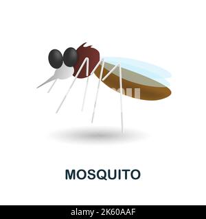 Icona di zanzara. 3d illustrazione dalla collezione di attività ricreative all'aperto. Creative Mosquito 3D icona per web design, modelli, infografiche e altro ancora Illustrazione Vettoriale