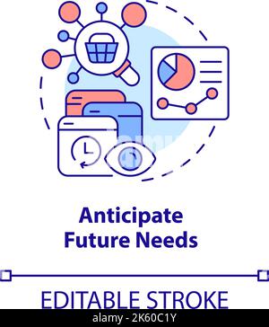 Icona del concetto di previsione delle esigenze future Illustrazione Vettoriale