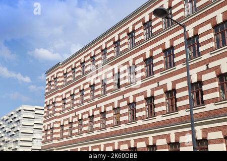 Distretto industriale di Plagwitz a Lipsia, Germania. Riproposto storico edificio industriale. Foto Stock