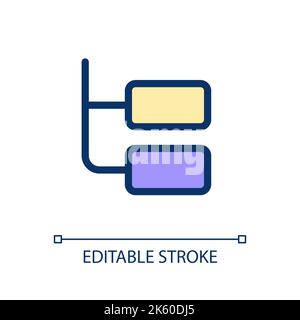 Icona dell'interfaccia utente a colori RGB Perfect pixel della chat online Illustrazione Vettoriale