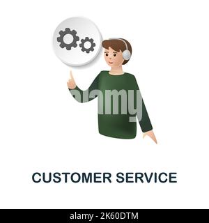 Icona Servizio clienti. 3d illustrazione dalla collezione del negozio online. Creative Customer Service 3D icona per web design, modelli, infografiche e. Illustrazione Vettoriale