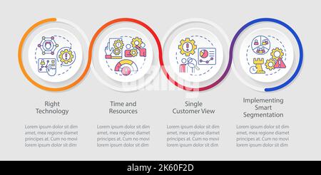 Modello infografico del ciclo delle attività di marketing di personalizzazione Illustrazione Vettoriale
