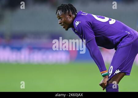 Firenze, Italia. 10th Ott 2022. Christian Michael Kouakou Kouame (ACF Fiorentina) durante ACF Fiorentina vs SS Lazio, calcio italiano Serie A match in Florence, Italy, October 10 2022 Credit: Independent Photo Agency/Alamy Live News Foto Stock
