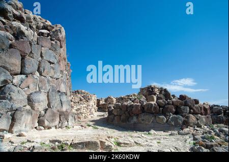 Su Nuraxi Area Archeologica, Barumini, Medio Campidano, Sardegna, Italia Foto Stock