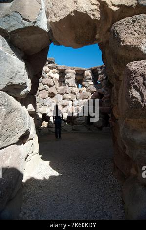 Su Nuraxi Area Archeologica, Barumini, Medio Campidano, Sardegna, Italia Foto Stock