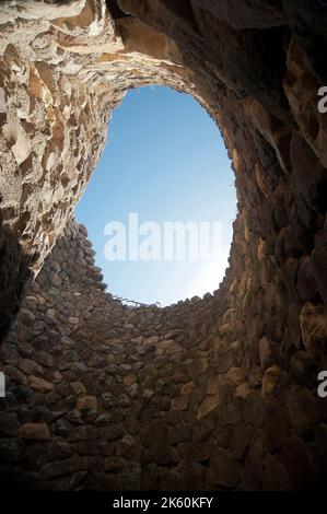 Su Nuraxi Area Archeologica, Barumini, Medio Campidano, Sardegna, Italia Foto Stock