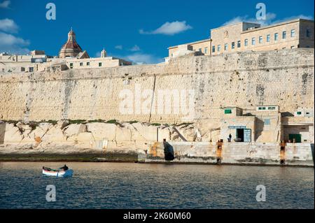 La Valletta, capitale della cultura 2018, Waterfront, Isola di Malta, Mar Mediterraneo, Europa Foto Stock