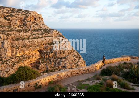 Wied iz-Zurriec, Blue Grotto view, Isola di Malta, Mar Mediterraneo, Europa Foto Stock