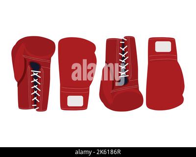 Set di guanti da boxe rossi Illustrazione Vettoriale