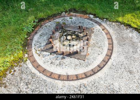 Ironwork di posizionamento di vecchie armi dalla seconda guerra mondiale, Rerwick Head, Orkney, UK 2022 Foto Stock