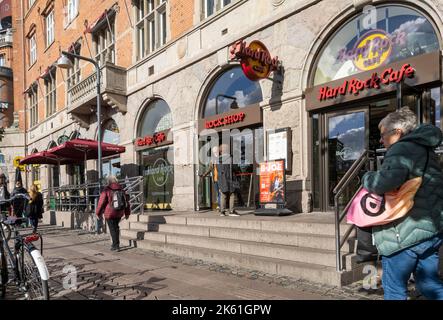 Copenaghen, Danimarca. Ottobre 2022. Vista esterna dell'Hard Rock Cafe al centro della città Foto Stock