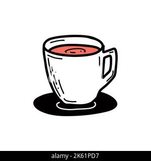 Tè o caffè tazza vettore barbatella disegnata a mano Illustrazione Vettoriale