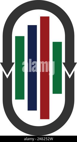 Icona del logo a zero emissioni finanziarie Illustrazione identità del marchio Illustrazione Vettoriale