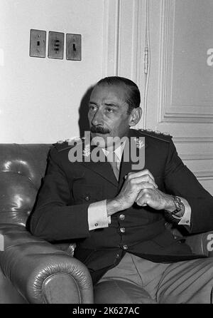 Jorge Rafael Videla, presidente de facto argentino, Proceso de Reorganizacion Nacional, giunta militare Foto Stock