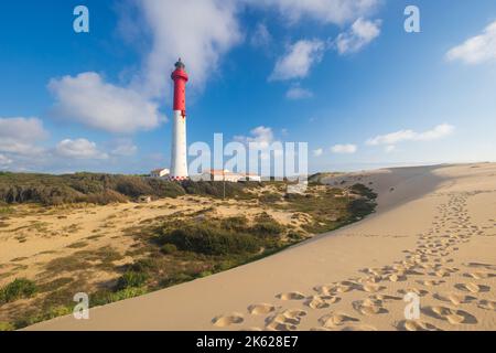 Faro e dune la Coubre, Charente Maritime, Francia Foto Stock