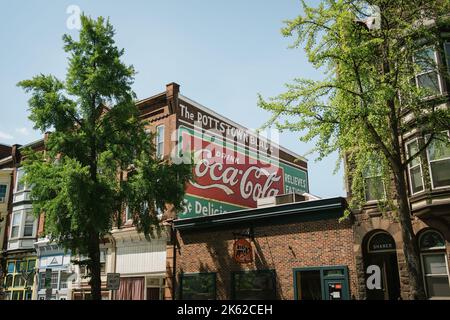 Old Coca-Cola Mural, Pottstown, Pennsylvania Foto Stock