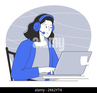 Operatore hotline del servizio clienti Illustrazione Vettoriale