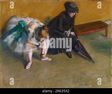 In attesa, 1880–1882, pastello di Edgar Degas Foto Stock
